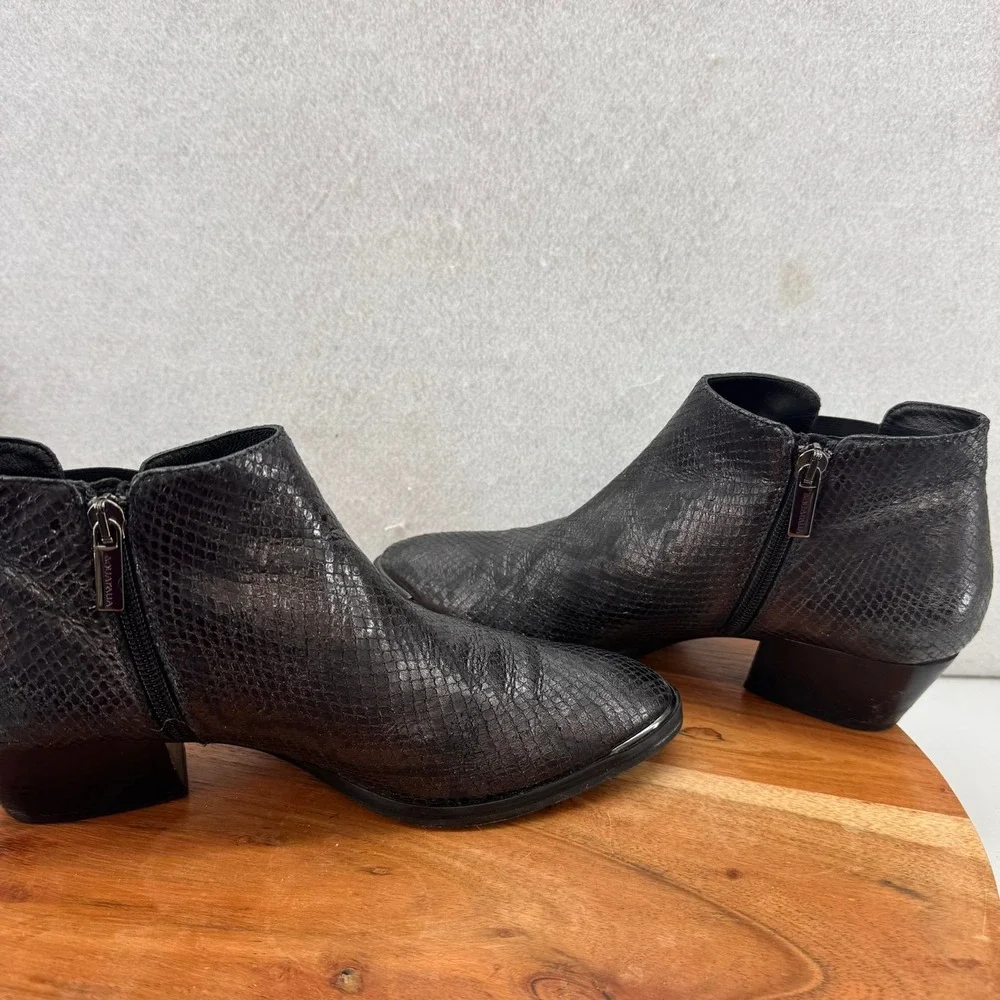 AQUATALIA Ankle Boots Snakeskin Print Made in Italy Pointed Toe‎ Size 9